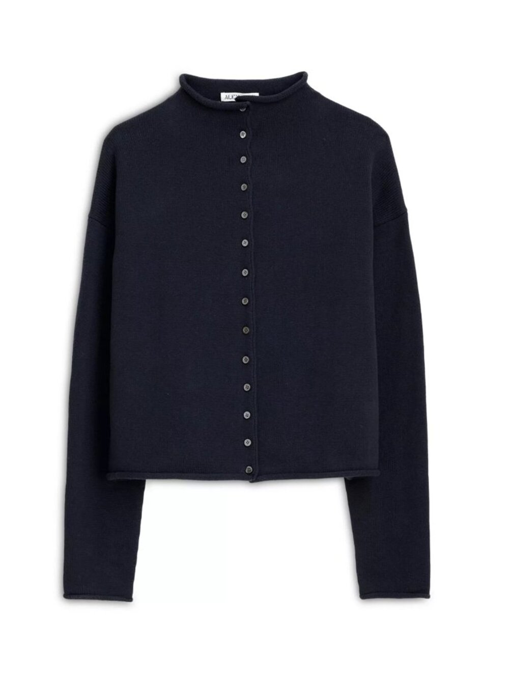 Alex Mill Taylor Rollneck Cardigan in Navy